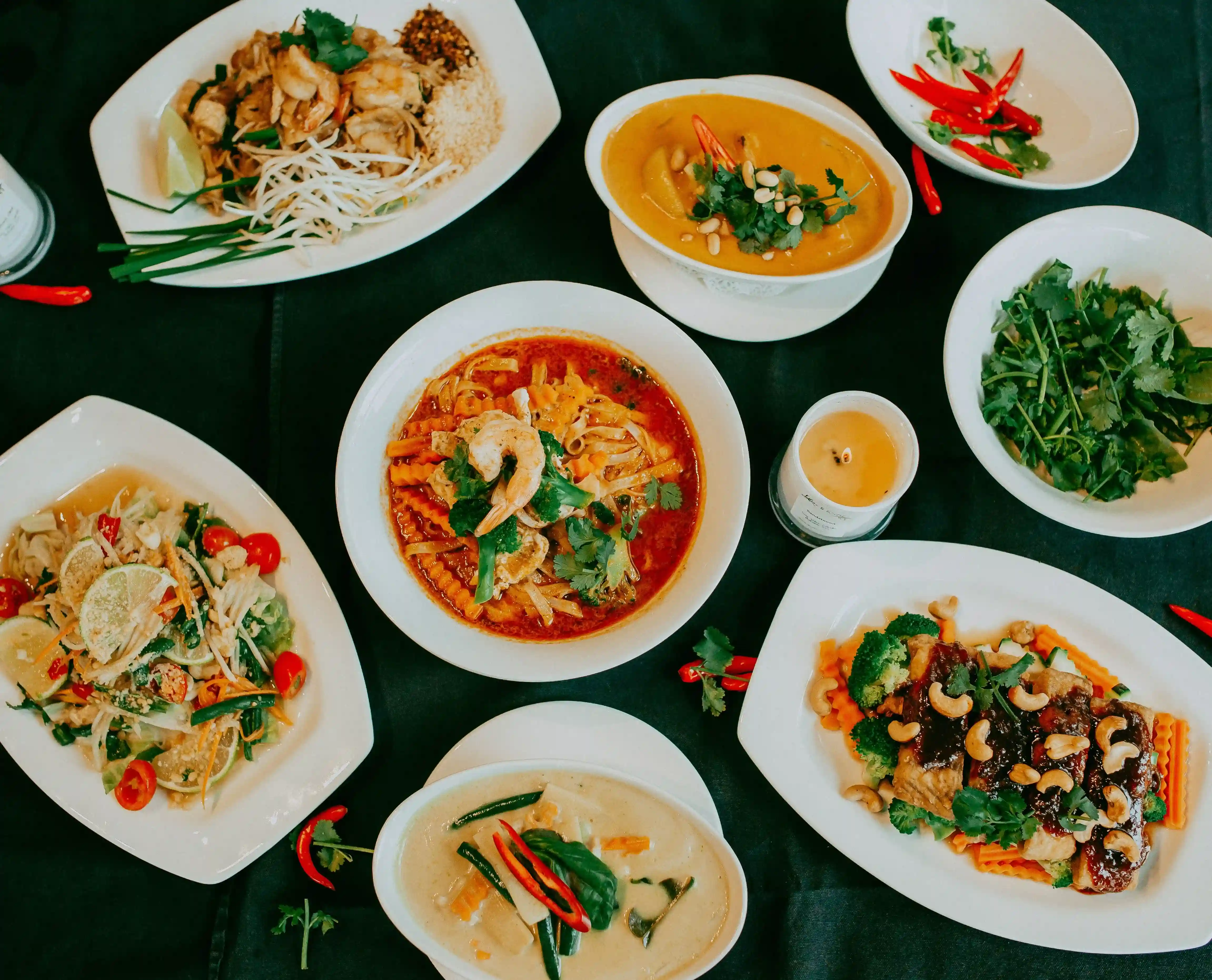 A selection of authentic Thai dishes at Tasty Thai Robina